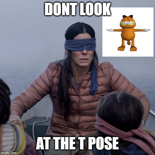 Bird Box Meme | DONT LOOK; AT THE T POSE | image tagged in memes,bird box | made w/ Imgflip meme maker