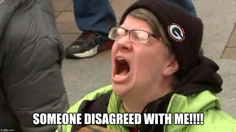 Screaming protester | SOMEONE DISAGREED WITH ME!!!! | image tagged in screaming protester | made w/ Imgflip meme maker