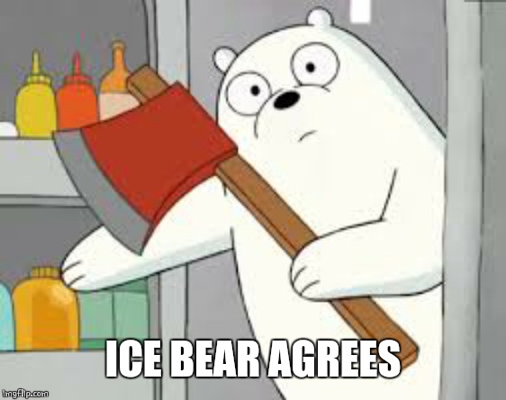 ice bear | ICE BEAR AGREES | image tagged in ice bear | made w/ Imgflip meme maker