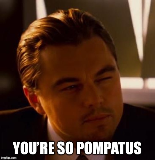 Curious  | YOU’RE SO POMPATUS | image tagged in curious | made w/ Imgflip meme maker