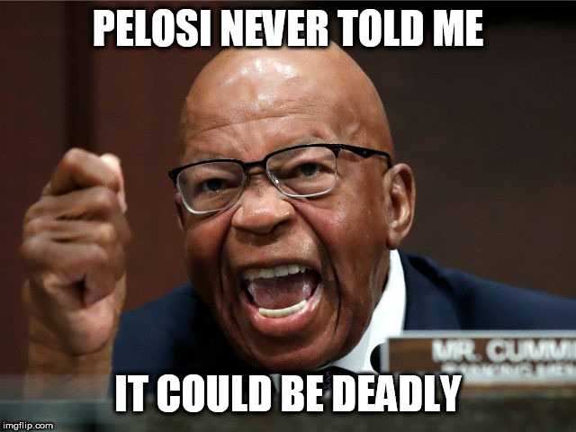 Elijah Cummings mad | PELOSI NEVER TOLD ME IT COULD BE DEADLY | image tagged in elijah cummings mad | made w/ Imgflip meme maker