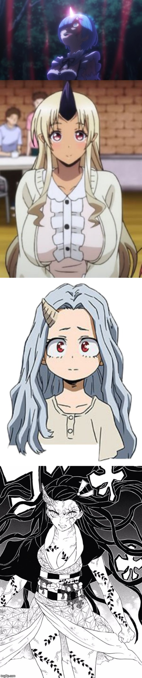 The 4 Unicorn Girls of Anime | image tagged in anime,animeme,anime meme,rezero,monster musume,my hero academia | made w/ Imgflip meme maker