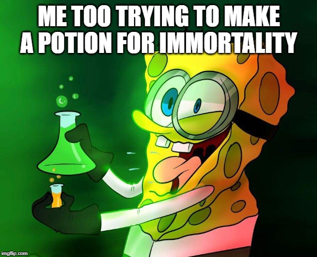 potion for immortality | ME TOO TRYING TO MAKE A POTION FOR IMMORTALITY | image tagged in memes | made w/ Imgflip meme maker
