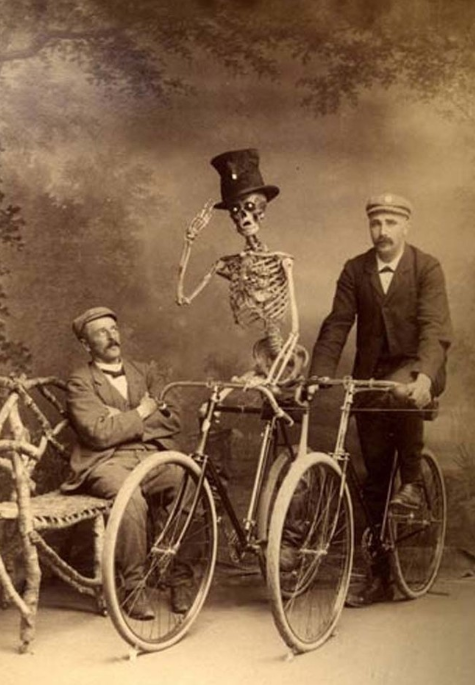 skeleton riding bike Blank Meme Template