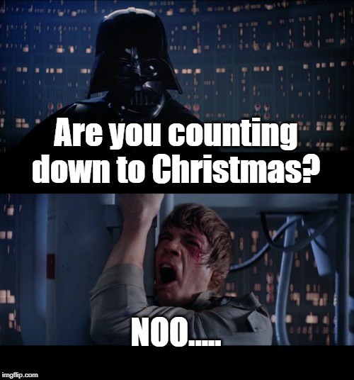 Star Wars No Meme | Are you counting down to Christmas? NOO..... | image tagged in memes,star wars no | made w/ Imgflip meme maker