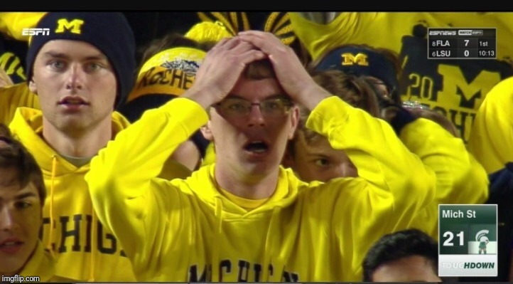 Stunned Michigan fan | image tagged in stunned michigan fan | made w/ Imgflip meme maker