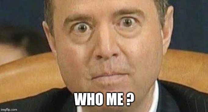 Adam Schiff weird eyes | WHO ME ? | image tagged in adam schiff weird eyes | made w/ Imgflip meme maker