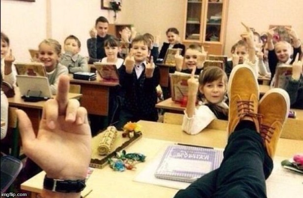 Flipping Off Classroom | image tagged in flipping off classroom | made w/ Imgflip meme maker