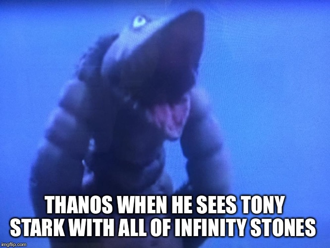 telesdon goofed up | THANOS WHEN HE SEES TONY STARK WITH ALL OF INFINITY STONES | image tagged in telesdon goofed up | made w/ Imgflip meme maker