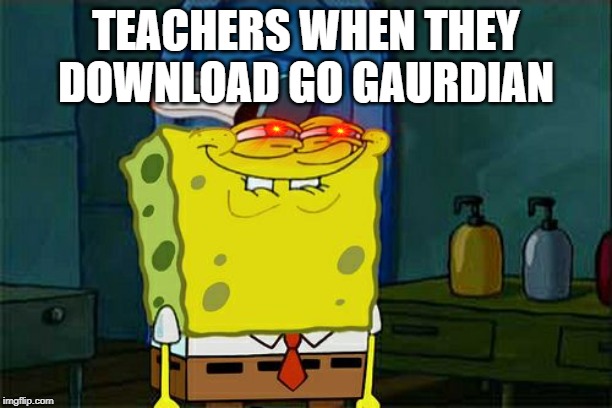 Teachers with Go Guardian | TEACHERS WHEN THEY DOWNLOAD GO GAURDIAN | image tagged in memes | made w/ Imgflip meme maker