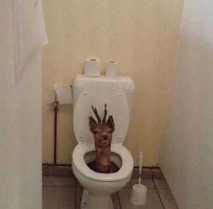 High Quality Summoning Toilet Deer Blank Meme Template