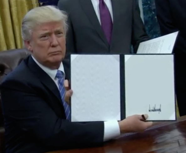Trump bill signing Blank Meme Template