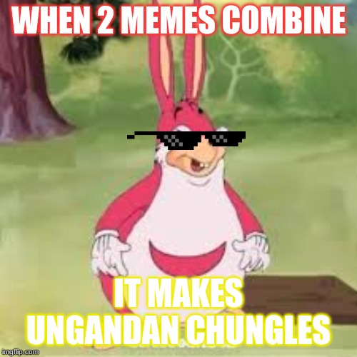 Ugandan chungles | WHEN 2 MEMES COMBINE; IT MAKES UNGANDAN CHUNGLES | image tagged in ugandan chungles | made w/ Imgflip meme maker