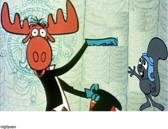 Rocky and Bullwinkle Hello Blank Meme Template