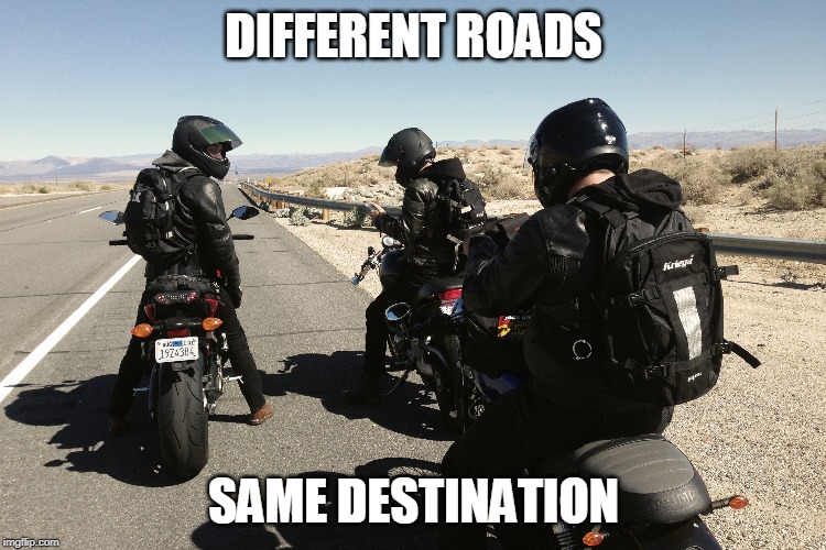 different roads | DIFFERENT ROADS; SAME DESTINATION | image tagged in friendship,final destination | made w/ Imgflip meme maker