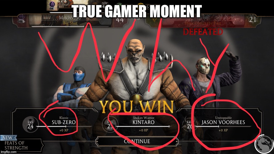 TRUE GAMER MOMENT | image tagged in mortal kombat,true gamer moments | made w/ Imgflip meme maker