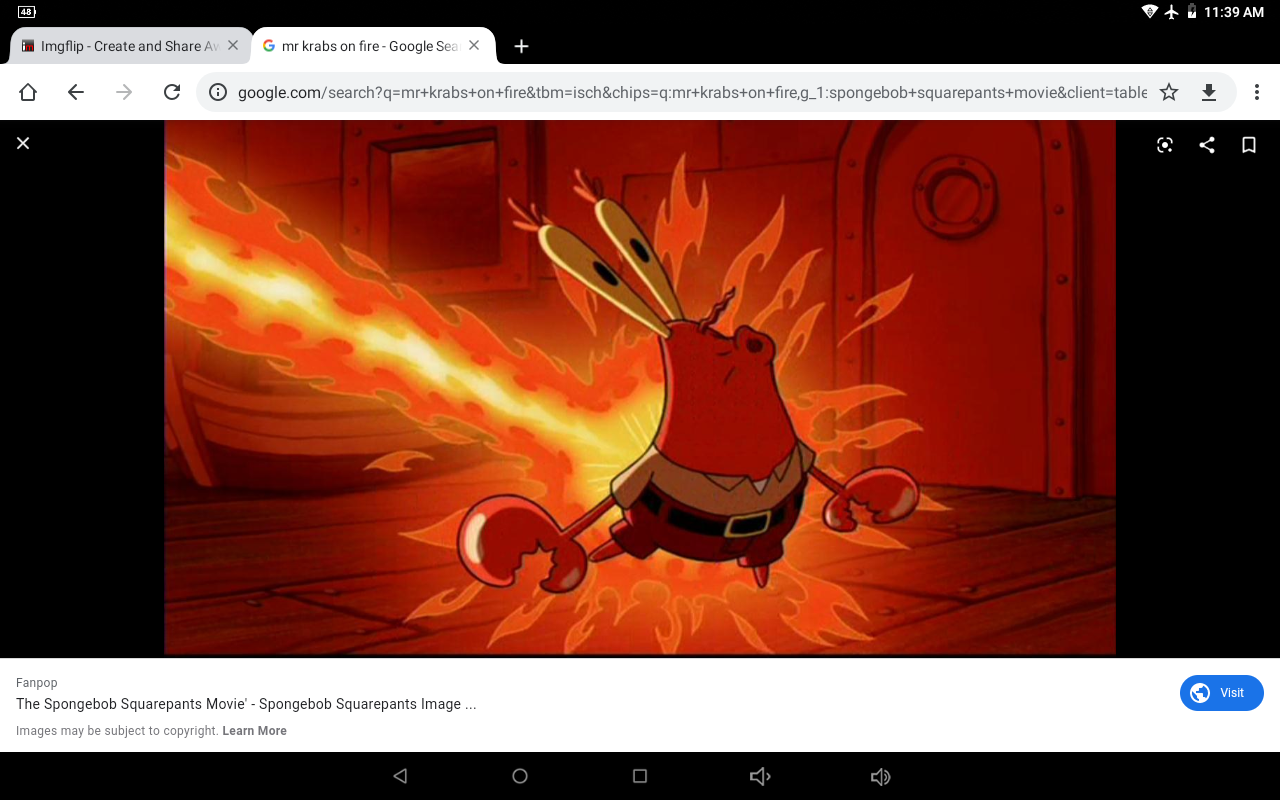 Mr. Krabs' Ass On Fire Blank Meme Template