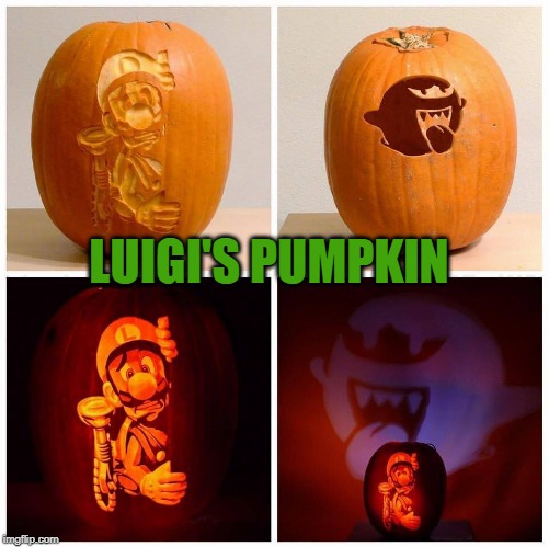 BOO | LUIGI'S PUMPKIN | image tagged in spooktober,luigi | made w/ Imgflip meme maker