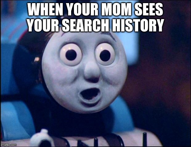 oh shit thomas | WHEN YOUR MOM SEES YOUR SEARCH HISTORY | image tagged in oh shit thomas | made w/ Imgflip meme maker