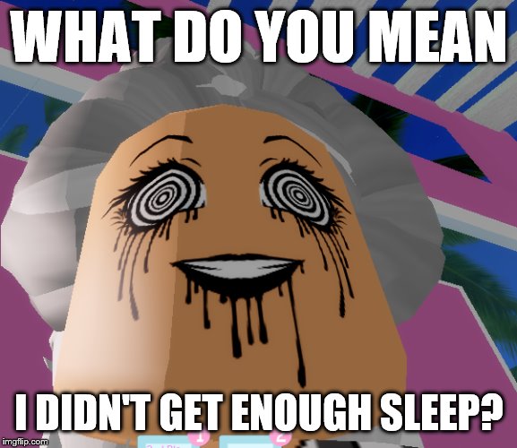 The Crazy Old Lady | WHAT DO YOU MEAN; I DIDN'T GET ENOUGH SLEEP? | image tagged in old crazy lady,sleep,what do you mean | made w/ Imgflip meme maker