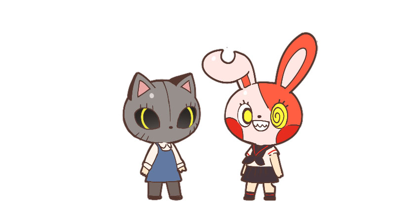 bunny and cat Blank Meme Template