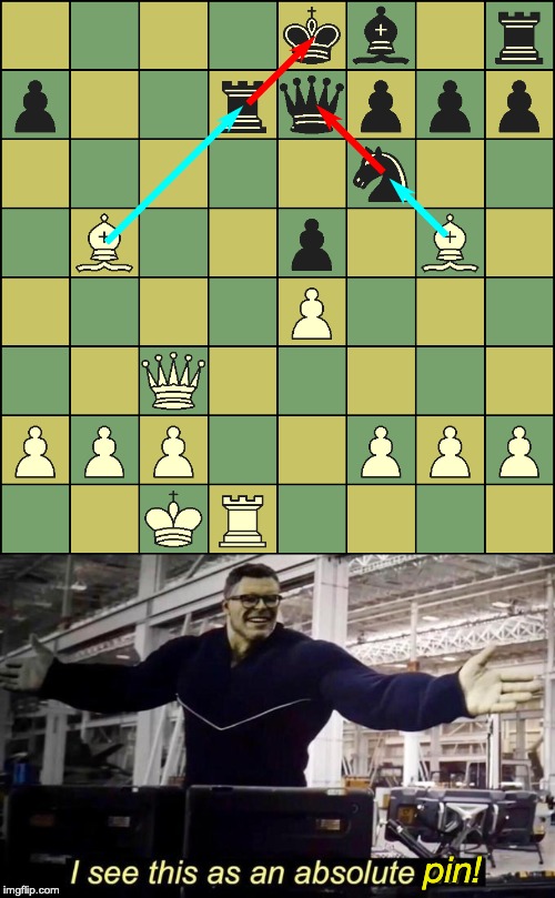 An Absolute Pin | pin! | image tagged in chess,i see this as an absolute win,avengers endgame,memes | made w/ Imgflip meme maker