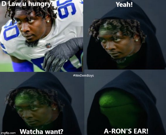 D LAW HUNGRY | image tagged in wedemboys,d law,dallas cowboys,snickers,aaron rodgers | made w/ Imgflip meme maker