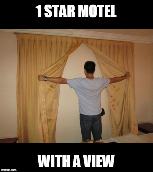nelson muntz says "ha ha" | 1 STAR MOTEL; WITH A VIEW | image tagged in fail | made w/ Imgflip meme maker