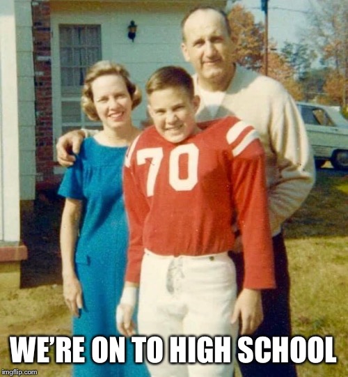 Lil Hoody | WE’RE ON TO HIGH SCHOOL | image tagged in nfl football | made w/ Imgflip meme maker