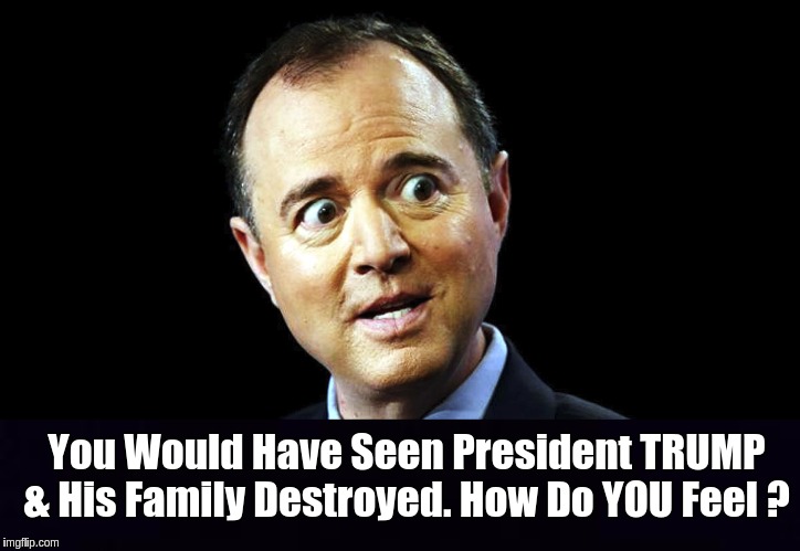 #WTG1TGAWW | You Would Have Seen President TRUMP & His Family Destroyed. How Do YOU Feel ? | image tagged in adam schiff,qanon,the great awakening,shitstorm,government corruption | made w/ Imgflip meme maker