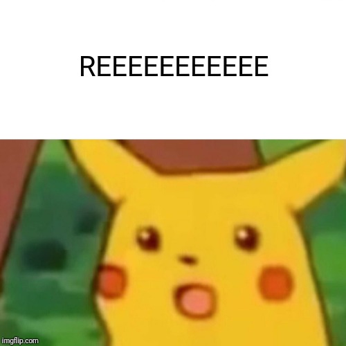 Surprised Pikachu Meme | REEEEEEEEEEE | image tagged in memes,surprised pikachu | made w/ Imgflip meme maker