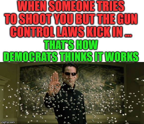 The magical line a bullet will not cross | WHEN SOMEONE TRIES TO SHOOT YOU BUT THE GUN CONTROL LAWS KICK IN ... THAT'S HOW DEMOCRATS THINKS IT WORKS | image tagged in gun control,2nd amendment,nra | made w/ Imgflip meme maker