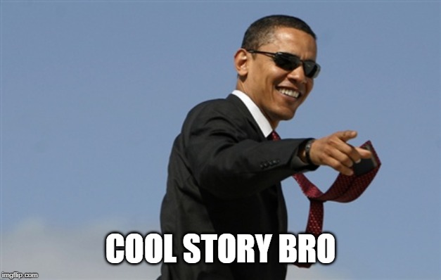 Cool Obama Meme | COOL STORY BRO | image tagged in memes,cool obama | made w/ Imgflip meme maker