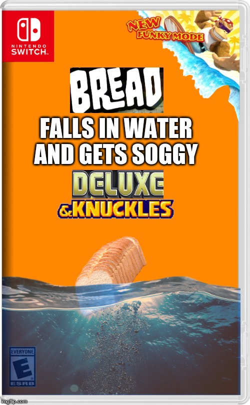 bread bread bread bread | FALLS IN WATER AND GETS SOGGY | image tagged in nintendo switch,bread | made w/ Imgflip meme maker