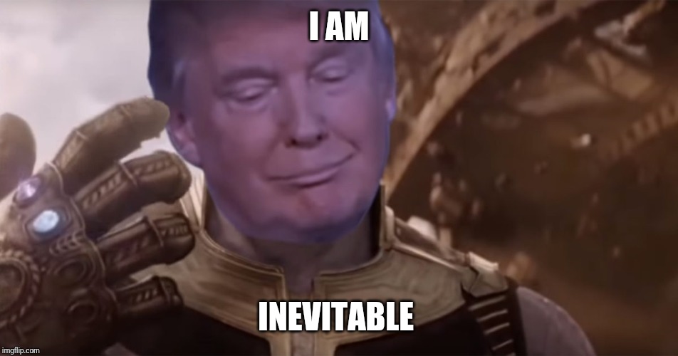 2020 | I AM; INEVITABLE | image tagged in trump thanos | made w/ Imgflip meme maker