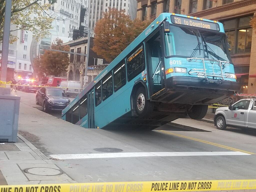 High Quality Pittsburgh Bus Sinkhole Blank Meme Template