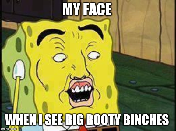 Spongebob "Dat Ass" | MY FACE; WHEN I SEE BIG BOOTY BINCHES | image tagged in spongebob dat ass | made w/ Imgflip meme maker