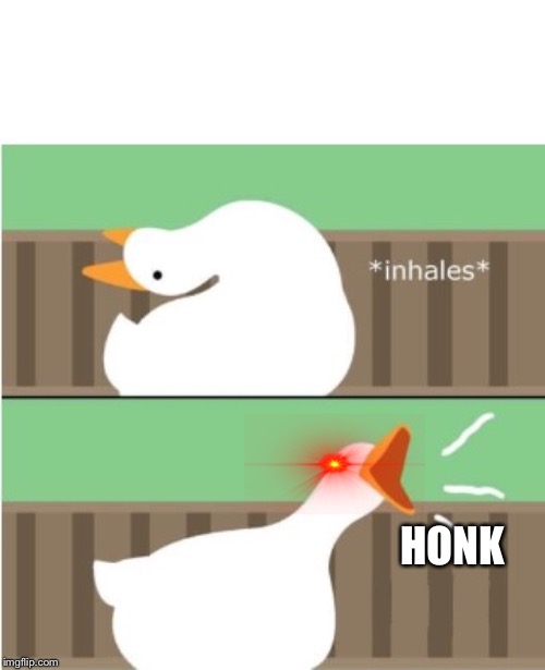 Untitled goose game honk | HONK | image tagged in untitled goose game honk | made w/ Imgflip meme maker