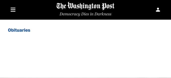 High Quality Washington Post Obituaries Blank Meme Template