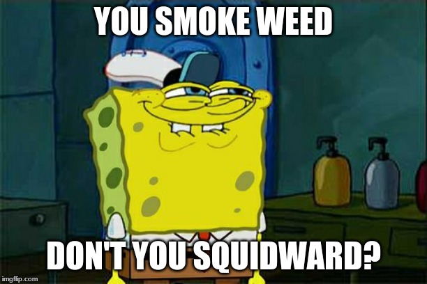 Spongebob's bad idea question | YOU SMOKE WEED; DON'T YOU SQUIDWARD? | image tagged in memes,dont you squidward | made w/ Imgflip meme maker