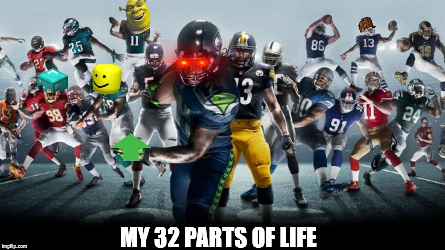 Nfl Life | MY 32 PARTS OF LIFE | image tagged in nfl memes,funny memes,life,extreme sports,happy | made w/ Imgflip meme maker