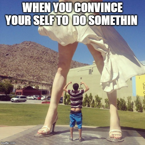 convince yourself | WHEN YOU CONVINCE YOUR SELF TO  DO SOMETHIN | image tagged in badass,smartass,jackass,you shall not pass,colorado,palm springs | made w/ Imgflip meme maker
