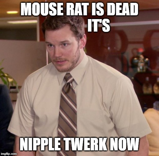 Afraid To Ask Andy Meme | MOUSE RAT IS DEAD
               IT'S; NIPPLE TWERK NOW | image tagged in memes,afraid to ask andy | made w/ Imgflip meme maker