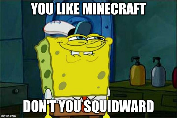 Don't You Squidward | YOU LIKE MINECRAFT; DON'T YOU SQUIDWARD | image tagged in memes,dont you squidward,minecraft | made w/ Imgflip meme maker