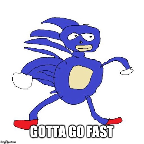Sanic | GOTTA GO FAST | image tagged in sanic | made w/ Imgflip meme maker
