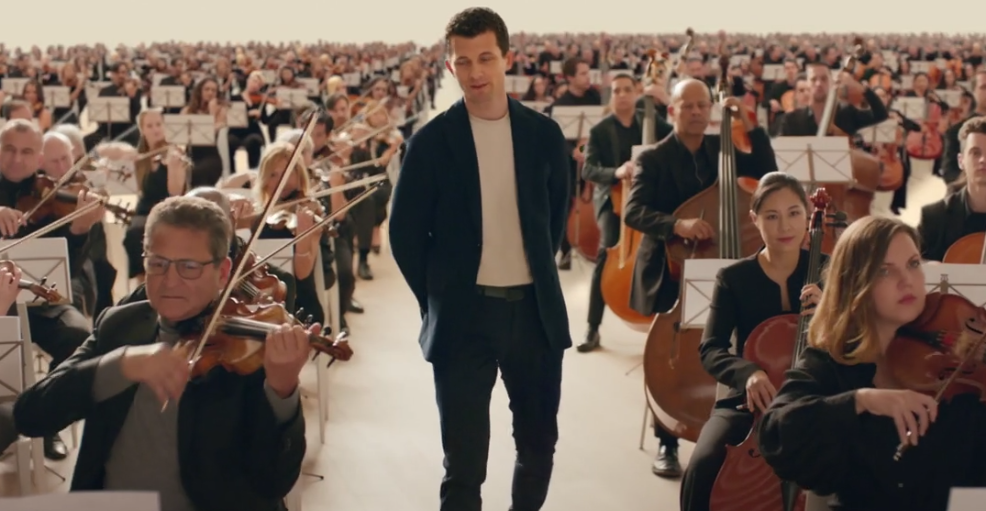 Endless orchestra with a random dude Blank Meme Template