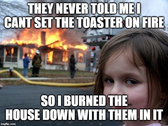 disaster girl meme catching fire
