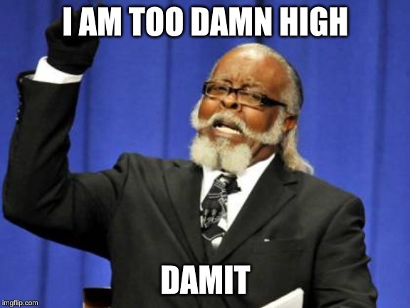 Too Damn High Meme | I AM TOO DAMN HIGH; DAMIT | image tagged in memes,too damn high | made w/ Imgflip meme maker