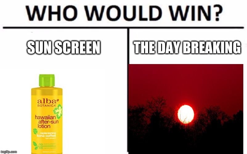 Who would win | SUN SCREEN; THE DAY BREAKING | image tagged in memes,who would win,sun,scp,scp meme | made w/ Imgflip meme maker