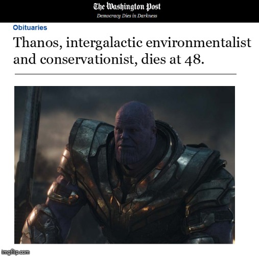 The Washington Post in the MCU be like: | . | image tagged in liberal media,liberal bias,trump,isis,thanos | made w/ Imgflip meme maker